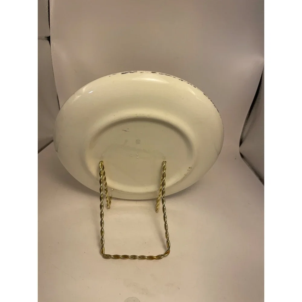 Vintage 1950's Rhode Island Gold Rimmed Decorative Souvenir Plate Plus Hanger